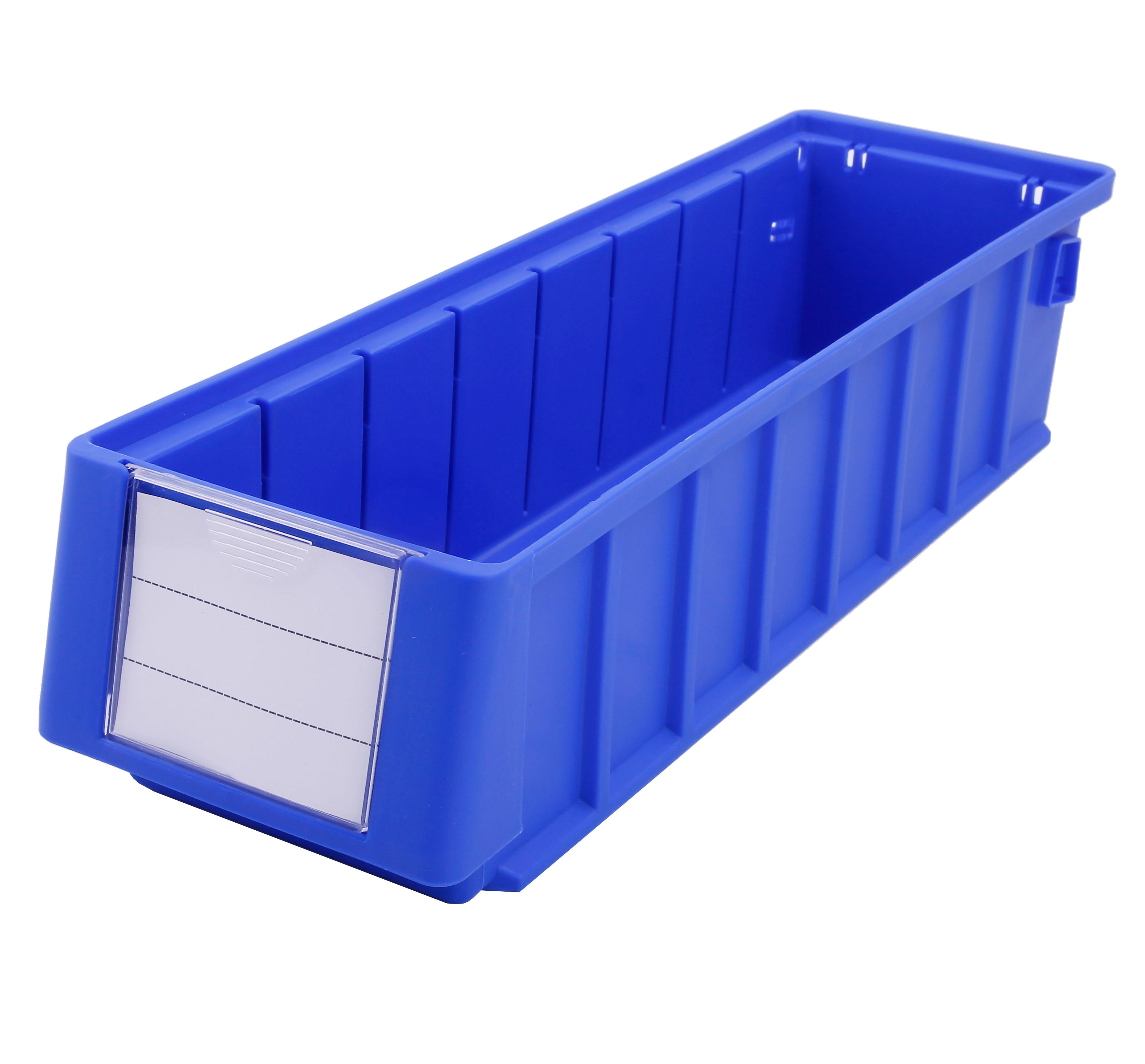 Customized Logo Stackable Plastic Shelf Bin Storage Crate with Dividers Solid Box