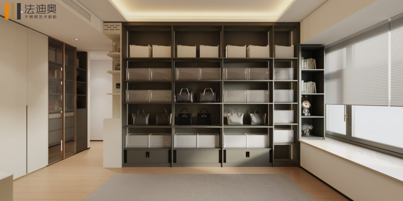 Elegant Beige Multi Functional L Shaped Fitted Wardrobes Corner Bedroom Wardrobe
