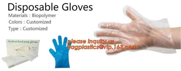 Disposable Clear Poly Hybrid Stretch Gloves, Copolymer Polyethylene PE gloves
