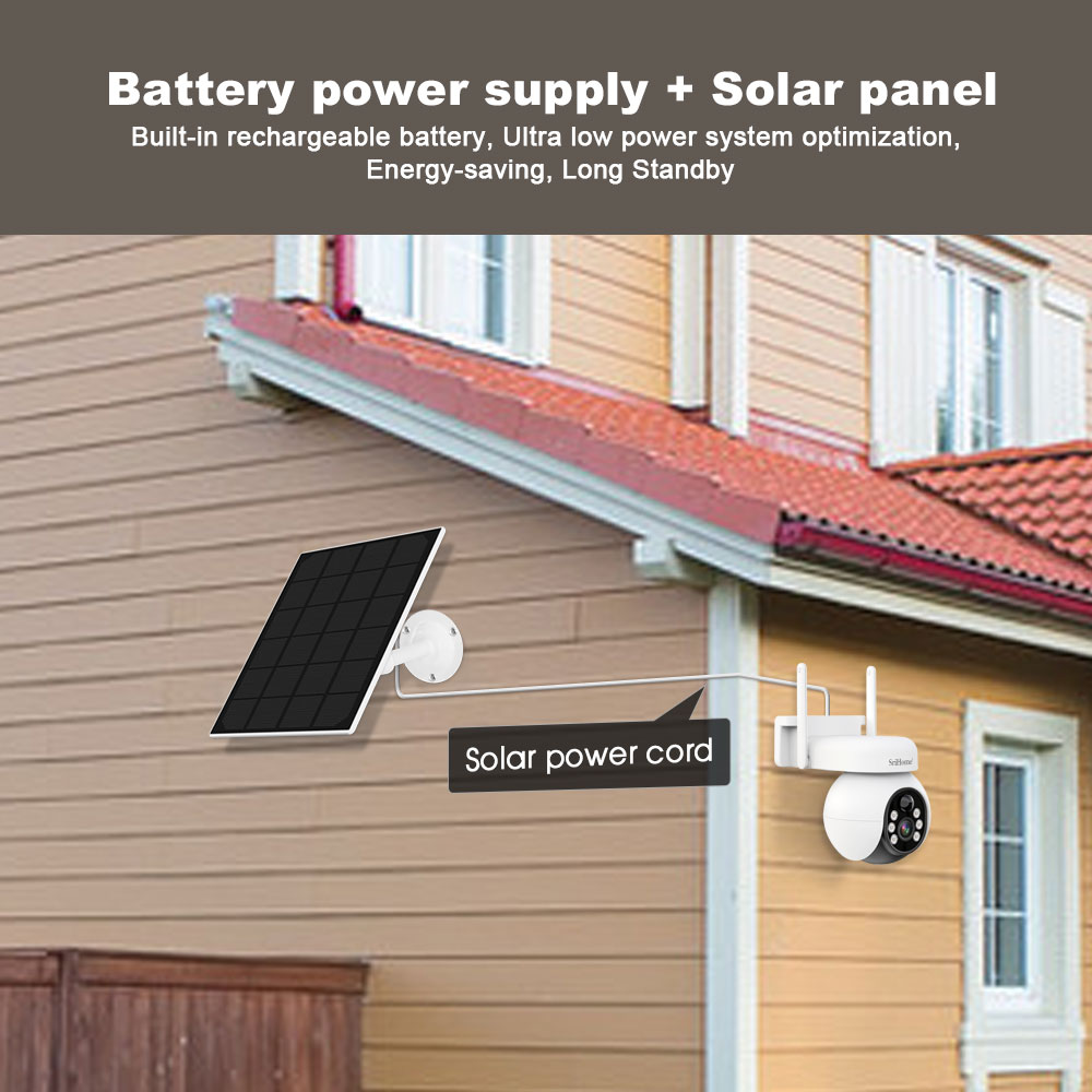 4G IP65 Low Power Outdoor Battery Camera With Sim Card PTZ 2-Way With PIR Human Detection Night Vision Solar Camera