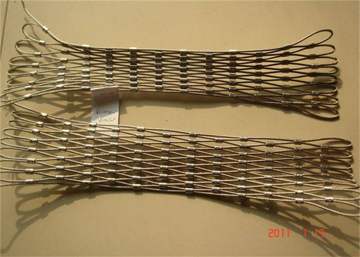 Rust Proof Stainless Steel Rope Mesh , Metal Diamond Mesh Without Toxic Material
