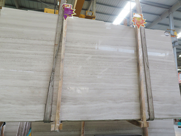 Customized Size 2.6 Density 30mm White Wood Vein Marble