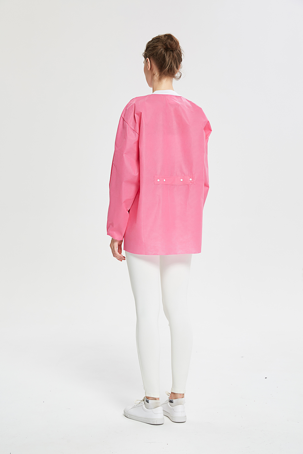 S&J wholesale disposable medical lab jacket nursing short pink custom non woven laboratory lab coat unisex