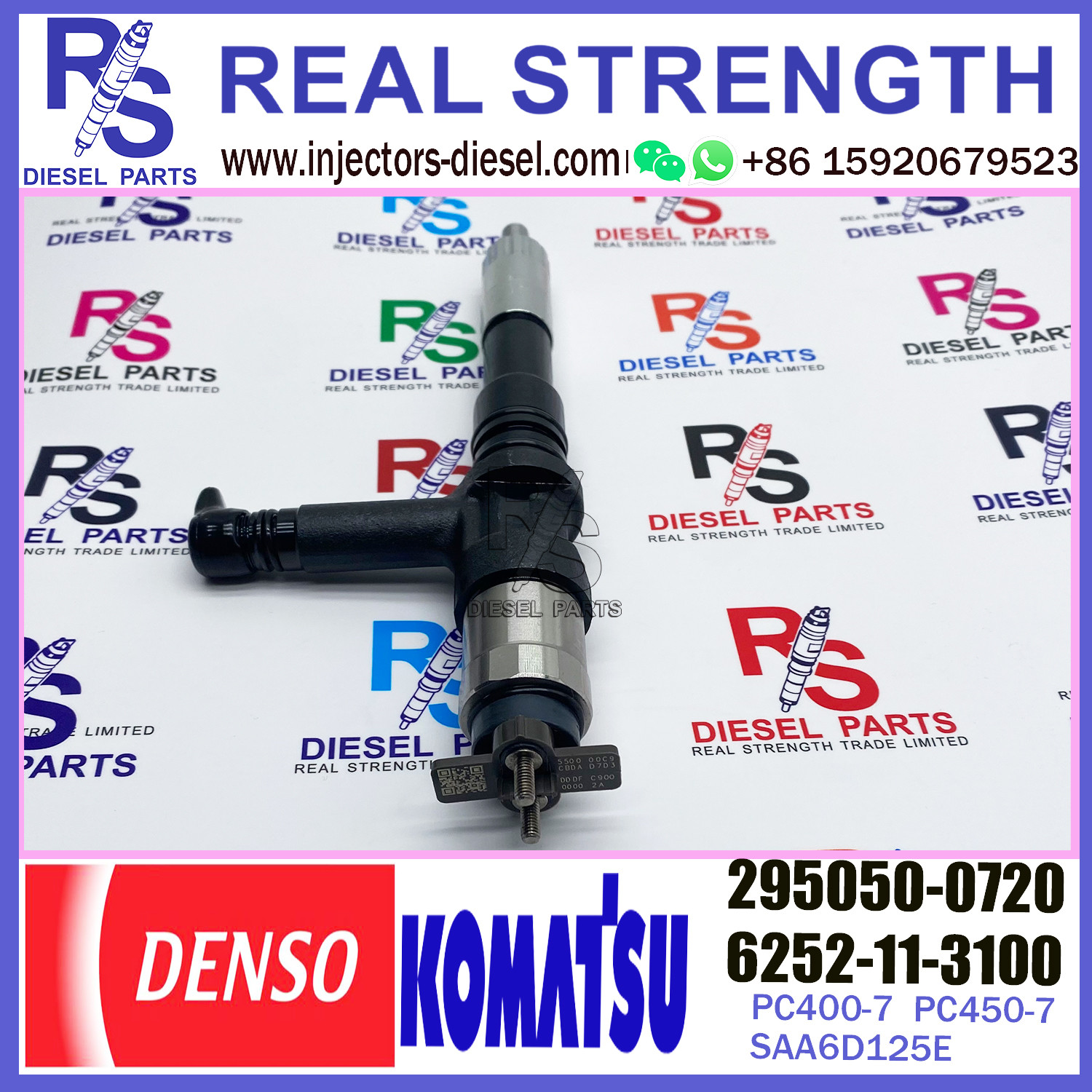 For KOMATSU SAA6D125E excavator PC400-7 PC450-7 injector 6252-11-3100 295050-0720