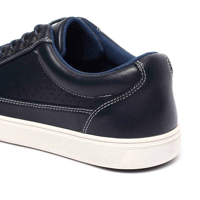 Dark Navy Textile Lace Up Breathable Casual Shoes PU Antiodor