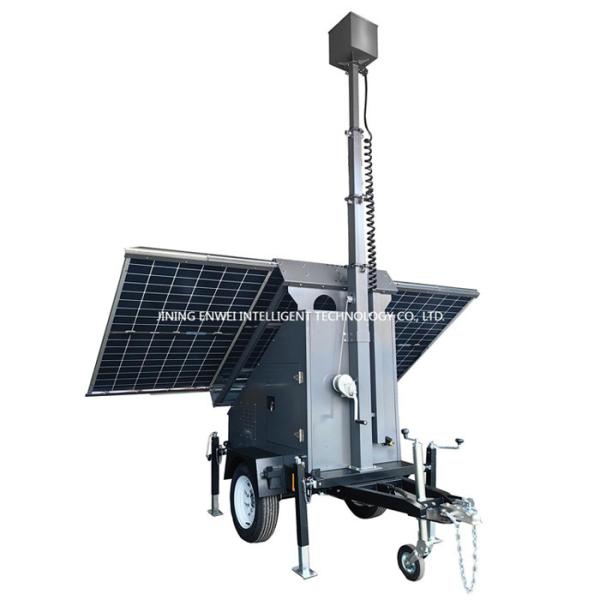 Urban Mobile Solar Surveillance Trailer For Garden Parking Lot Commercial