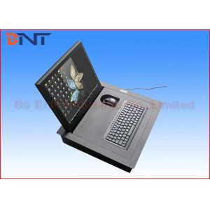 17 Inch Horizontal Flip Up Computer Monitor Lift Carbon Steel With Keyboard