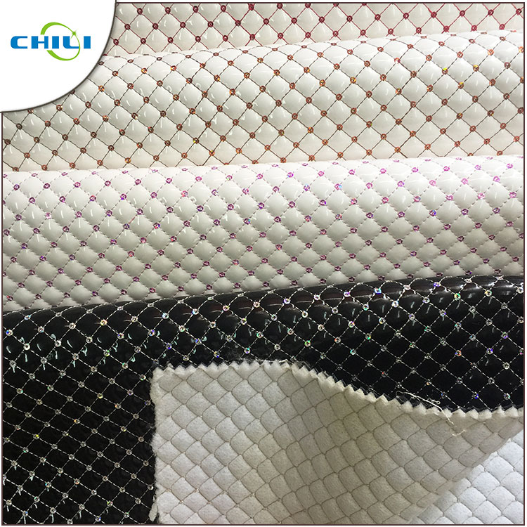 Colorful Vegan Leather Fabric , Stretch Leather Fabric Glossy Resists Mold