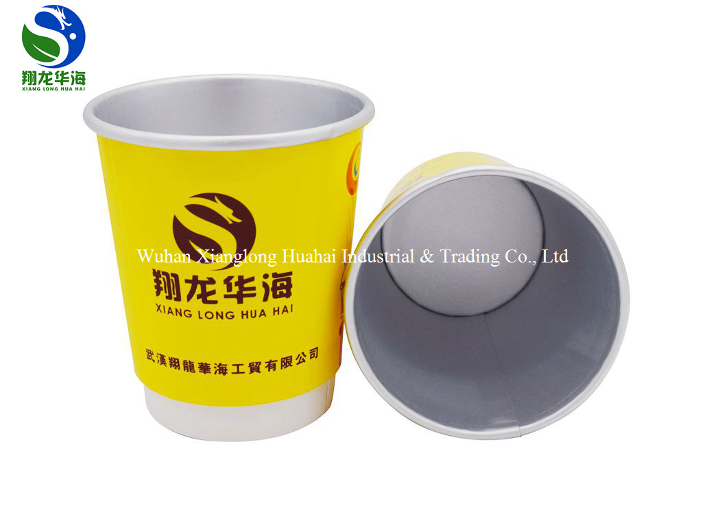 Aluminum Foil Double Wall Insulated Paper Coffee Cups Moistureproof Fresh Keeping