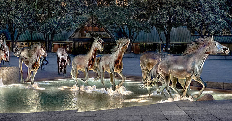 Bronze Horse Statues Metal Copper Animal Sculpture Large Outdoor Modern Art Garden Decoration
