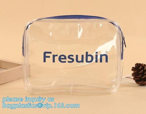 Soft PVC EVA Clear Plastic Vinyl Cosmetic Packaging Bag with Zipper, makeup