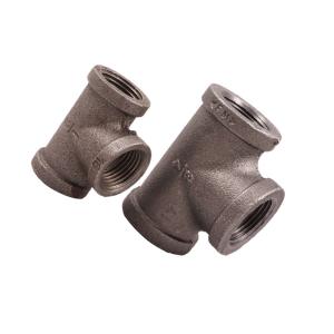  Cast Black Malleable Pipe Fitting Tee DN15 Threaded Manufactures