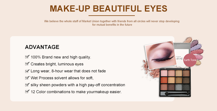 Romantic Beauty 12 Color Eyeshadow Eye Makeup Waterproof Mineral Powder Shimmer Eye Shadow Make up Palette Cosmetics