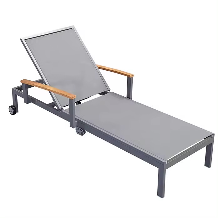 Iron Outdoor Furniture Patio Beach Sunbed Lounge Sea Sun Lounger Modern Style