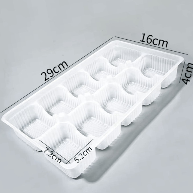 Plastic Dumpling Freezer Tray Packaging Lining Frozen Food Packaging Disposable Dumpling Tray with Lids