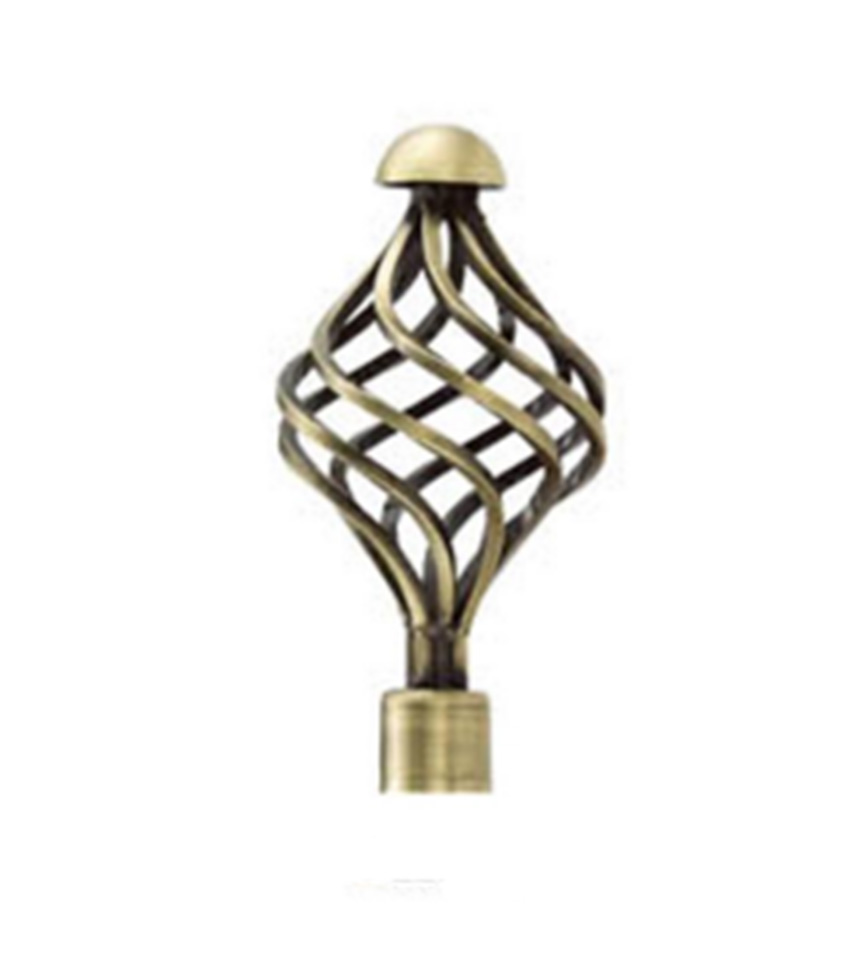 Factory direct wholesale new design golden crystal diamond metal curtain finials curtain rod accessories