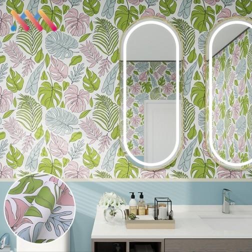 Entry Modern 3D PVC Vinyl 3D Wall Paper Rolls Floral Natural Flower Mural