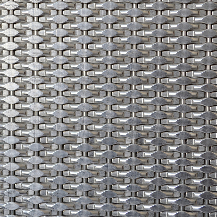 2-6mm Silver Metallic Stainless Steel Decorative Wire Mesh Grilles For Modern Cabinet Doors