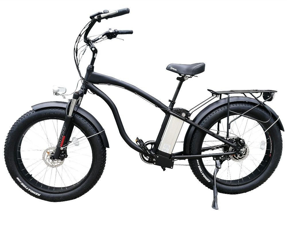 48V 10AH Battery Capacity 26"*4.0 Fat Tyre Beach Cruiser Electric Bike 500W 750W Optional