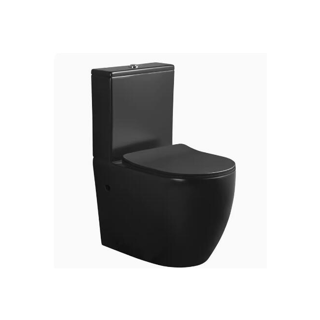 European Classic Design Matte Black 2 in 1 Ceramic WC Bathroom Toilets Water Set Ware