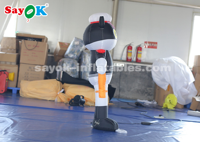 Indoor Inflatable Cartoon Characters 1.5 Meter Black Cat Sheriff Model