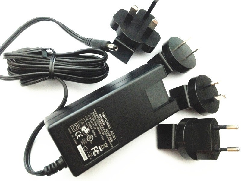 12V 2A exchangeable UK AUS USA EU AC plug 2M cable 18AWG cable LED light box