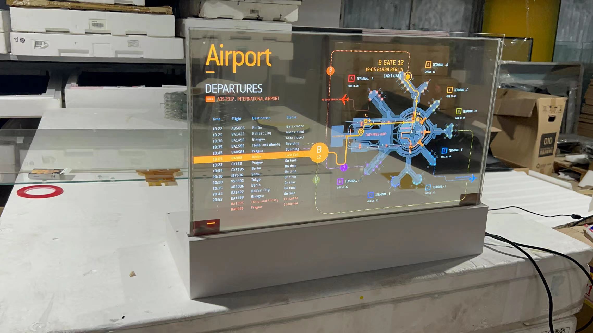 55inch Self Emission Intelligent Controller Board Amoled Flexible Transparent LCD Screen OLED Displays
