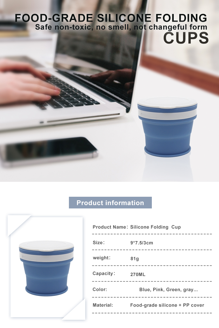 90g 270ML Hot Drink Collapsible Silicone Coffee Cup