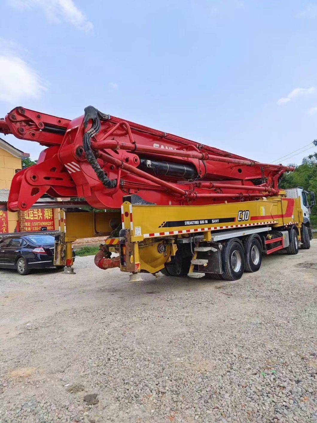 2020 Top Condition 95% Near New Sy Concrete Pump Batching Plant Mercedes Benz Chassis Mounted Concrete Beton Pump