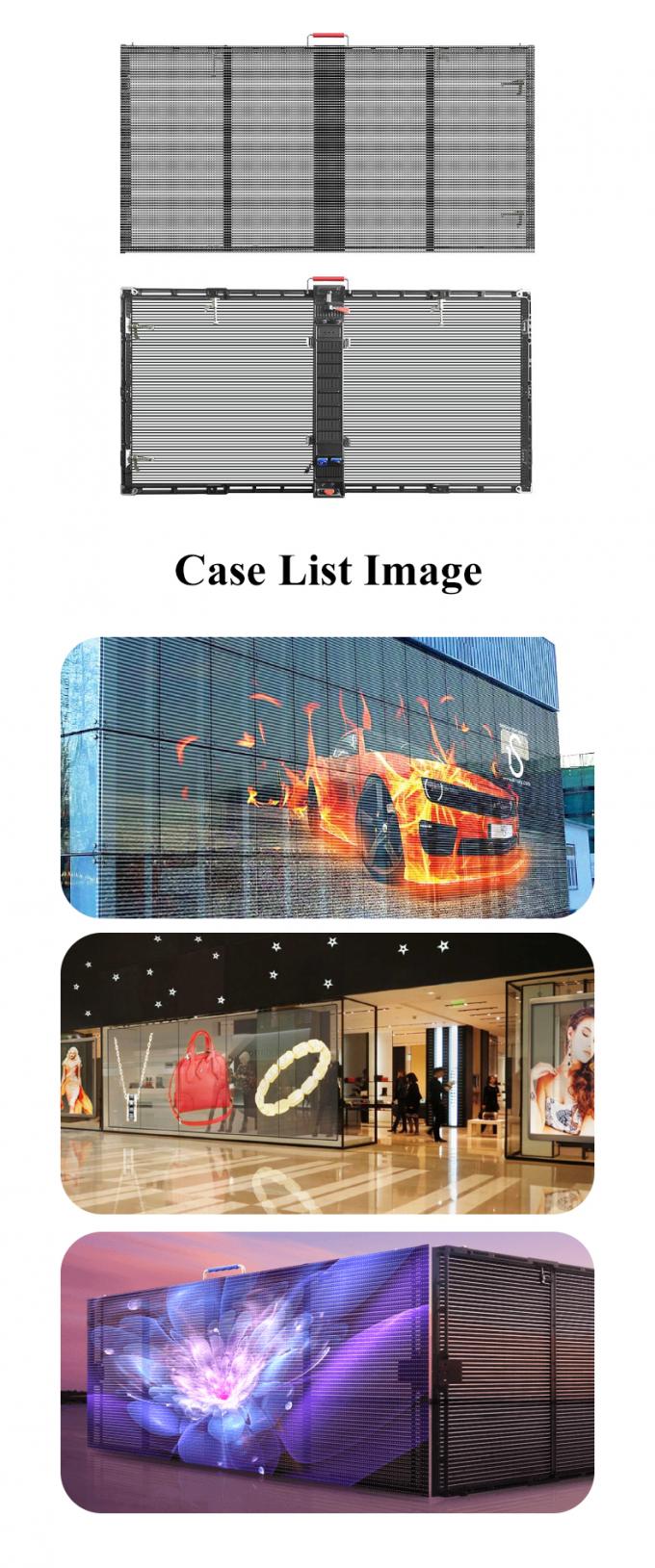 P3.9-7.8Q10T Transparent LED Display Glass Window 266*250 0