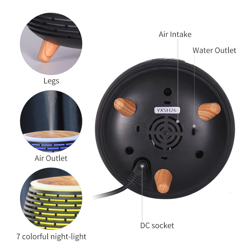 Wood Grain 18ML/H Ultrasonic Aroma Diffuser 90ml DC5V