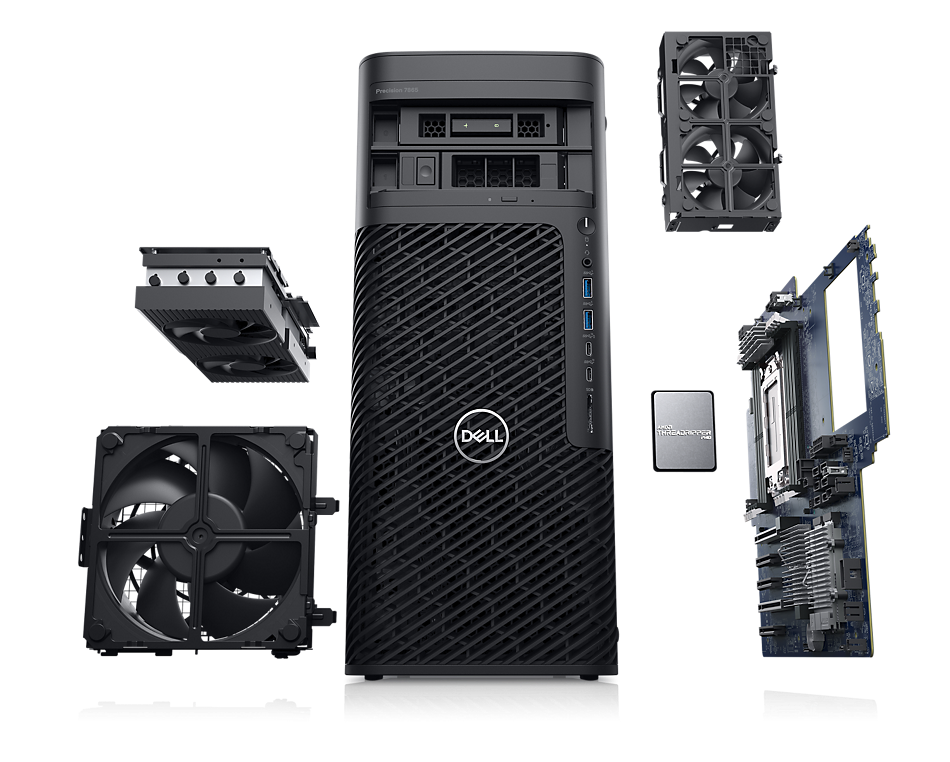 Dell Precision 7865 AMD 5945WX 8G 512G 2T T400-4G GPU 1350W Workstation for Computing