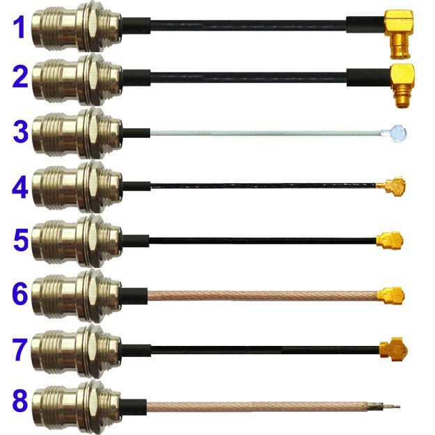 U.FL to SMA-female Bulkhead RG316 Coax Cable Assembly with Max Input Power of 50 OHM