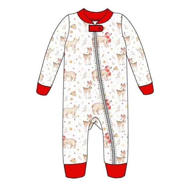 Custom Christmas baby infant bodysuit combed cotton cute baby clothes Baby