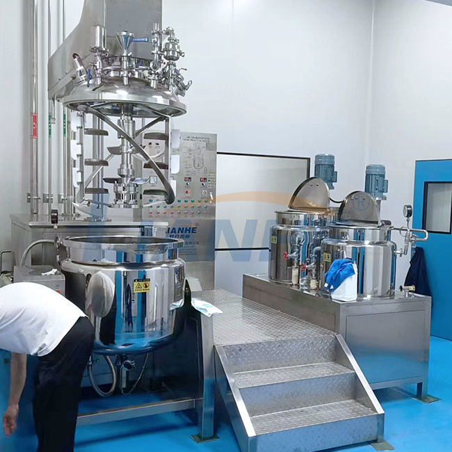 200L Cosmetic Cream High Shear Mixing Tank Vacuum Ointment Emulsifying Mixer Machine
