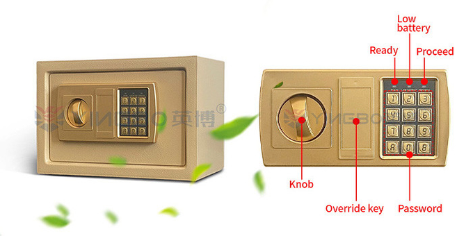 2 Keys Electronic Digital Safe 8.5L 2 Mm Thick Solid Steel With Full Digit Keypad