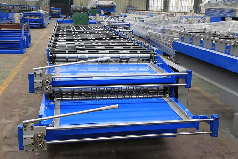 Roof Panel Double Layer Roll Forming Machine , Roof Tile Manufacturing Machine