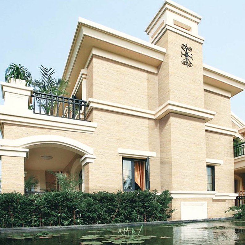 Occasion Outdoor Beige Travertine Porcelain Vitrified Tiles for Building Material