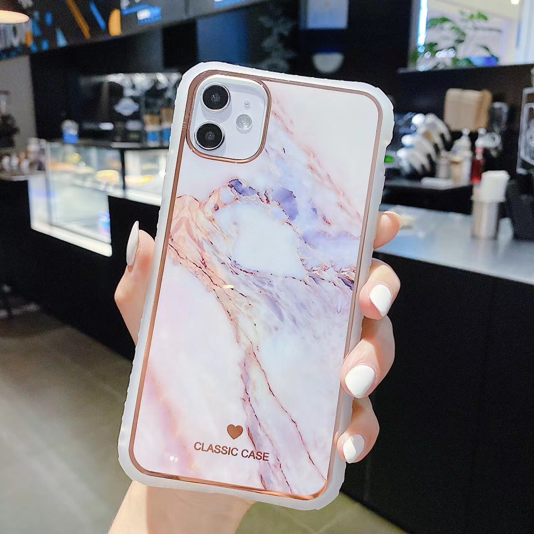 BiDa Marble Phone Case Shock Free Classic Gold Foil Protective Case For Iphone 11 Pro