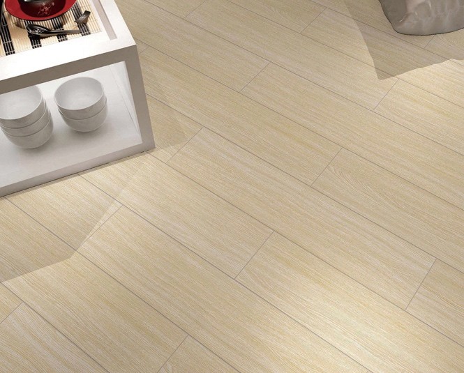 Decorative 200x1000mm Wooden Porcelain Strips For Kitchen Gray And Yellow