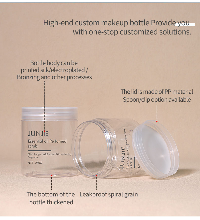 Empty Transparent Plastic Jar 200g 250g Custom Plastic Jars With Lids