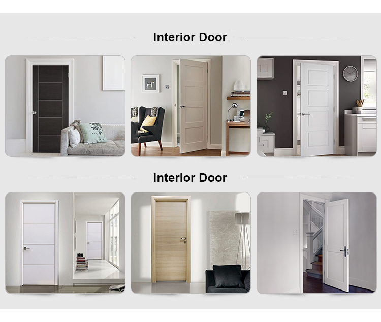 Interior Custom Design House Wood Doors with MDF Board Solid Wood Veneer Modern Style