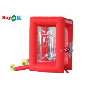 China Custom Red Portable Inflatable Money Machine 1.8x1.8x2.7mH For Advertisement Event on sale