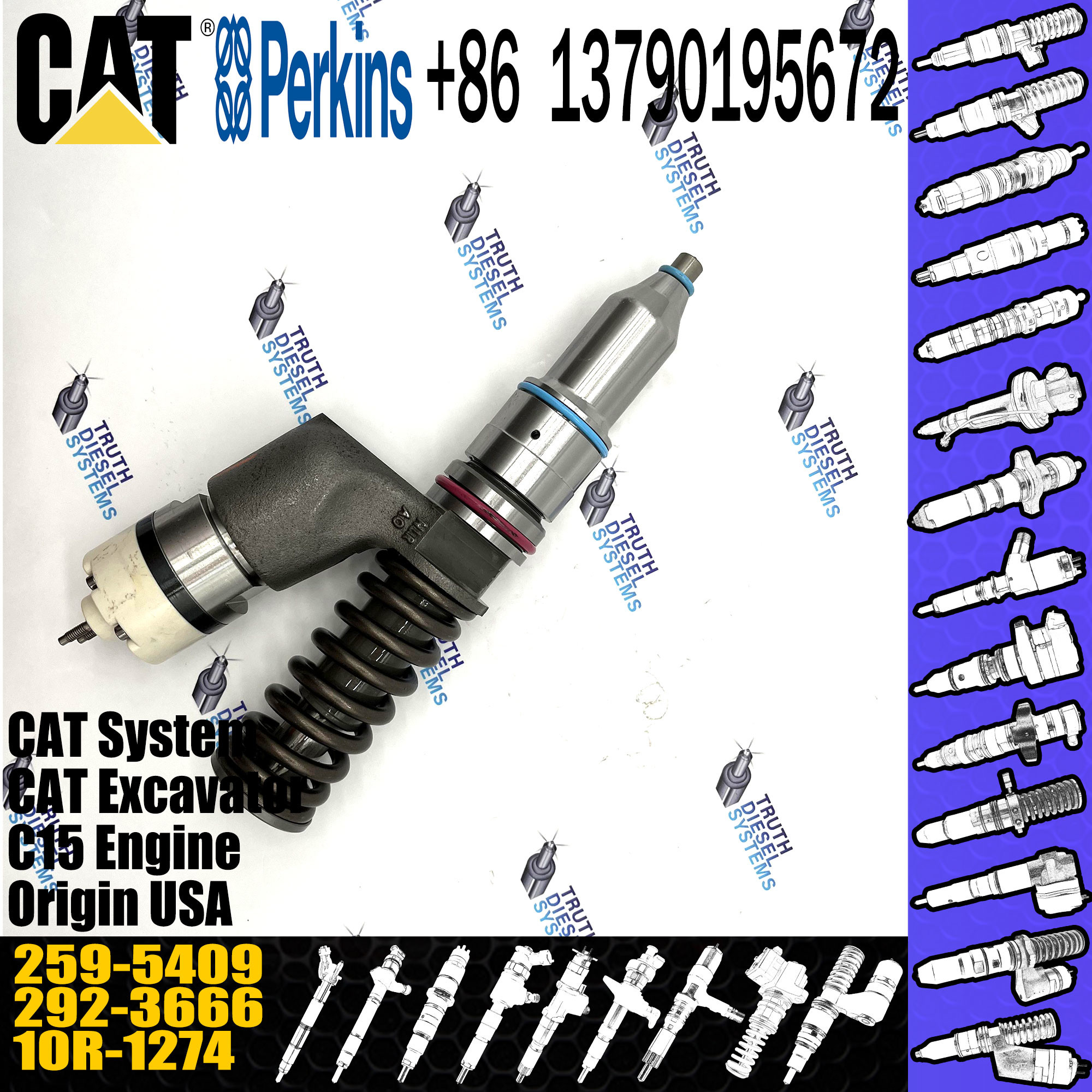 C15 C18 Engine Caterpillar Fuel Injector 253-0608 253-0615 254-4183