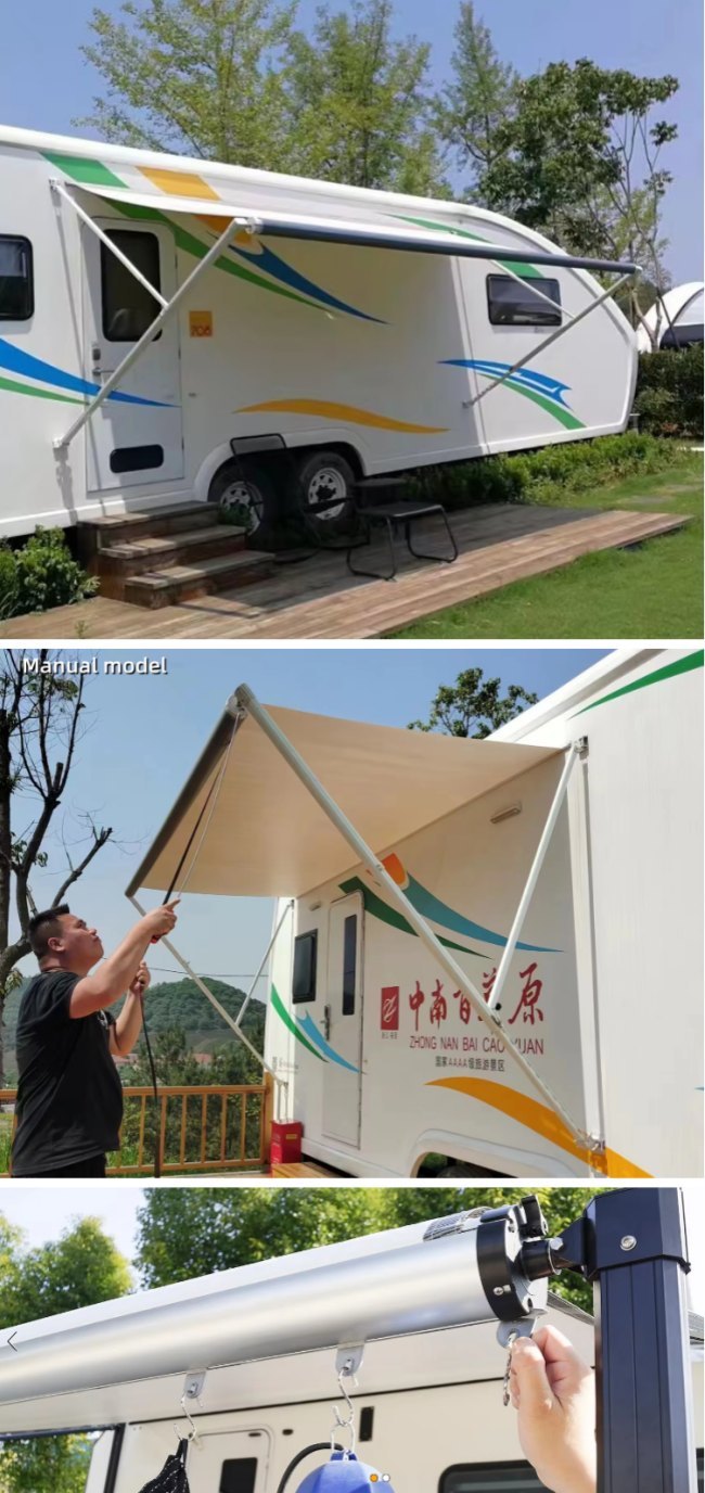 Manual Roll Out Carefree Rv Awning Waterproof Caravan Retractable Awnings
