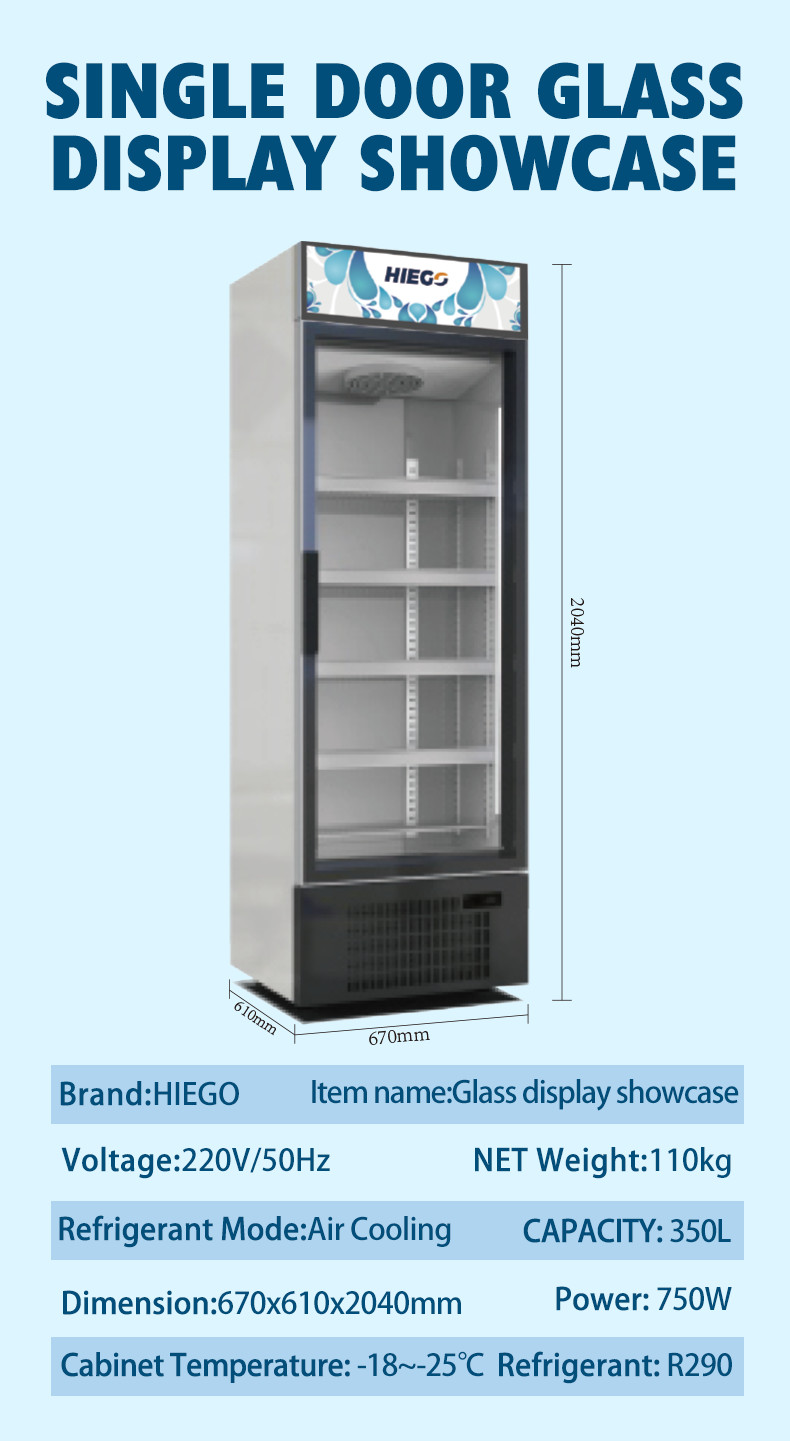 R290 Beverage Drink Cooler Supermarket Bar 3 Glass Door Beer Display Chiller