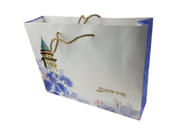 Gift Packaging Paper Bags Customized Size Cardboard Material CMYK Color Printing