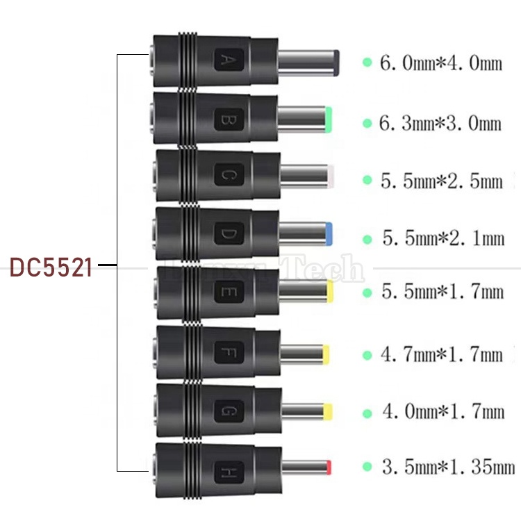 DC Female 5.5x2.1mm to Male DC 5.5x2.1 3.5x1.35 4.0x1.7 5.5x1.7 5.5x2.5 6.3x3.0 6.0x4.0 Connector Converter Adapter