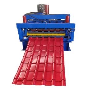 1m width feeding material glaze tile roof panel roll forming machine production