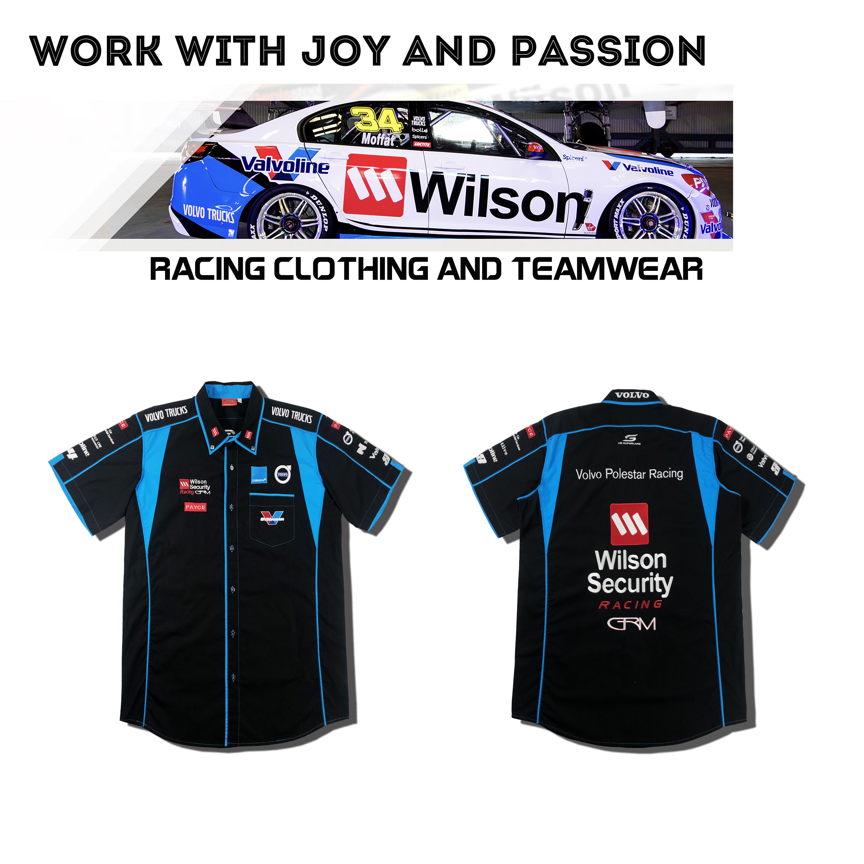 Customized Logo Sports Embroidered Shirt for Racing and Motorcycling Sportswear Design